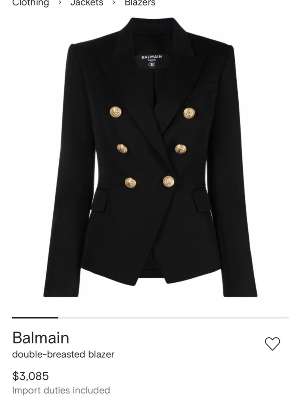 BLACK VELVET BALMAIN DOUBLE BREASTED BLAZER 🚨 WORN ON DRAG RACE 🚨 size 40 - Picture 4 of 4